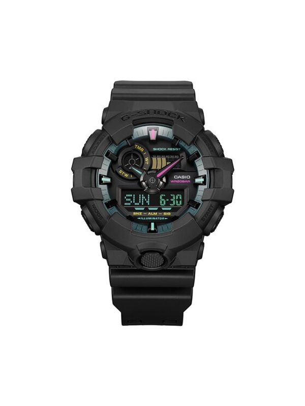 G-Shock G-Shock Ročna ura Multi-Fluorescent Accents GA-700MF-1AER Črna