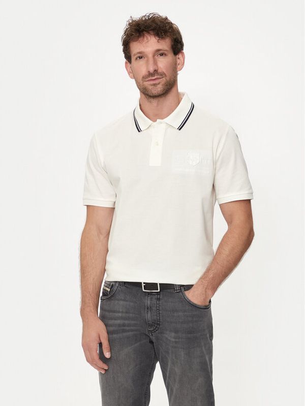 Gant Gant Polo majica Contrast 2013039 Écru Regular Fit