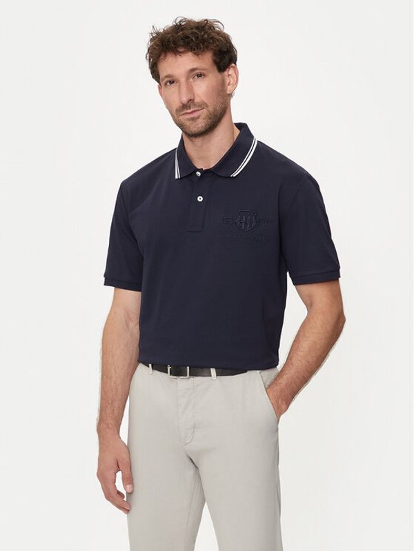 Gant Gant Polo majica Contrast 2013039 Mornarsko modra Regular Fit