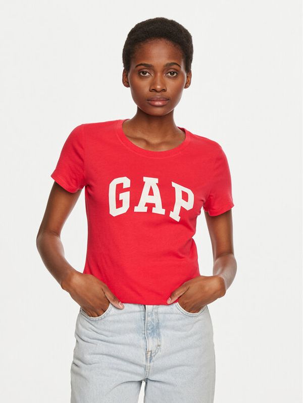 Gap Gap Majica 417797-01 Rdeča Regular Fit