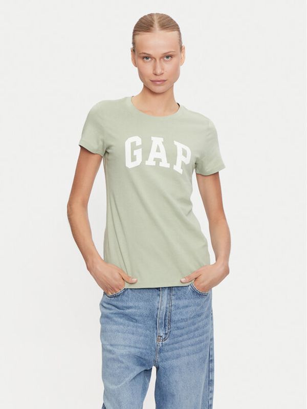 Gap Gap Majica 417797-14 Zelena Regular Fit