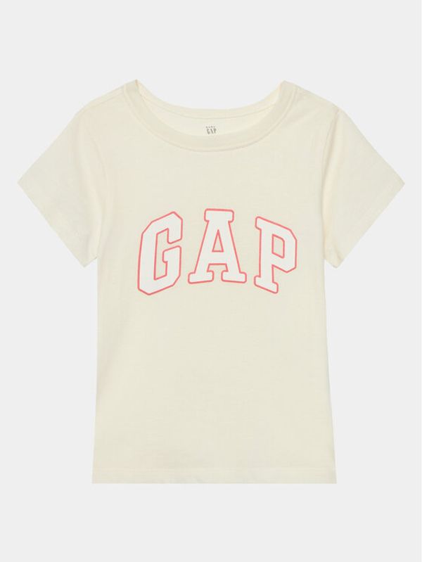 Gap Gap Majica 459909-00 Écru Regular Fit