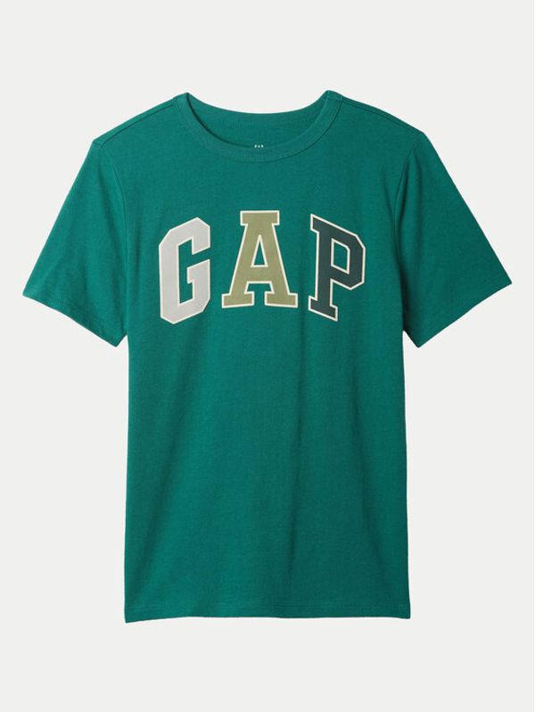 Gap Gap Majica 490406-01 Zelena Regular Fit