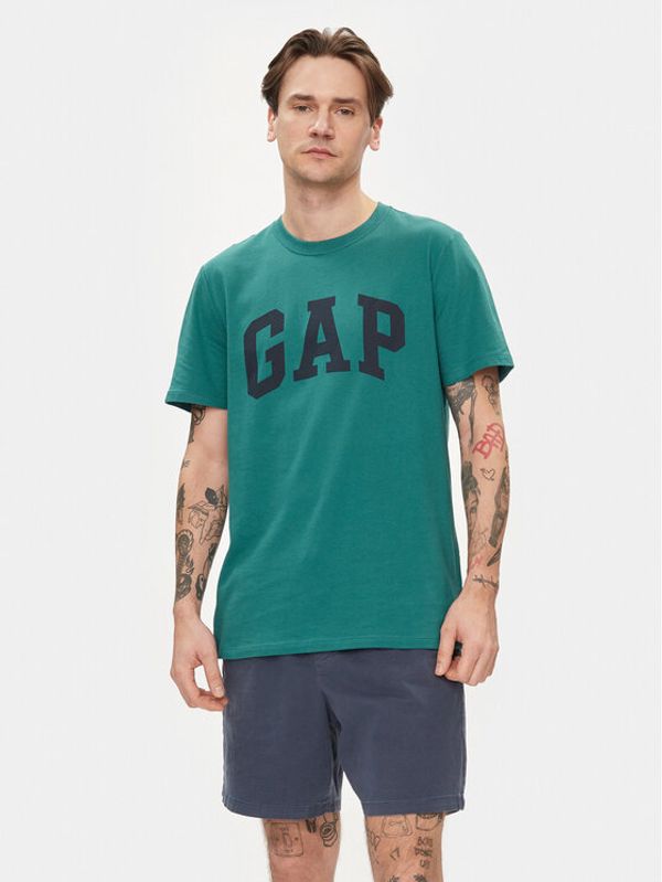 Gap Gap Majica 856659-06 Zelena Regular Fit
