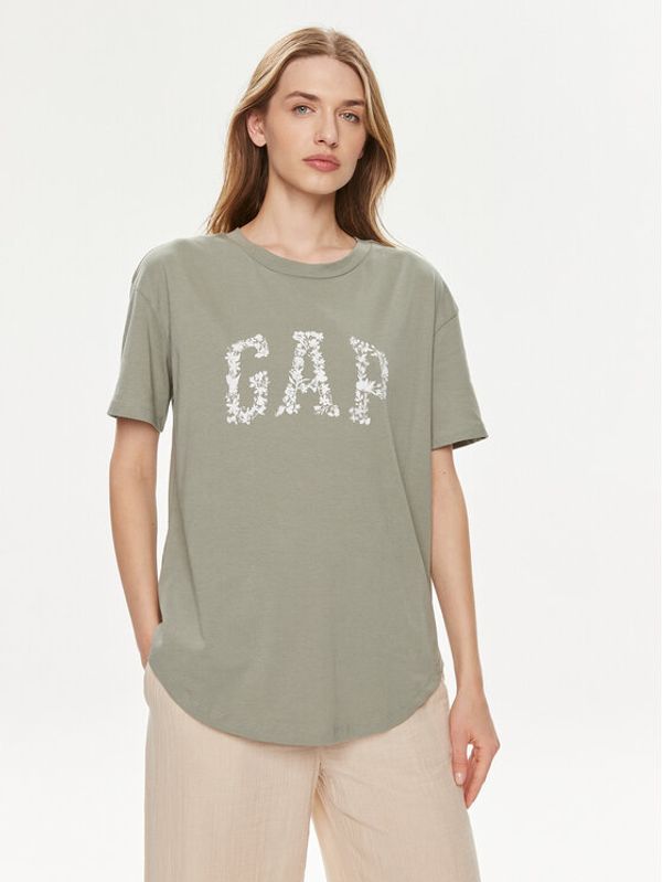 Gap Gap Majica 875093-00 Zelena Relaxed Fit