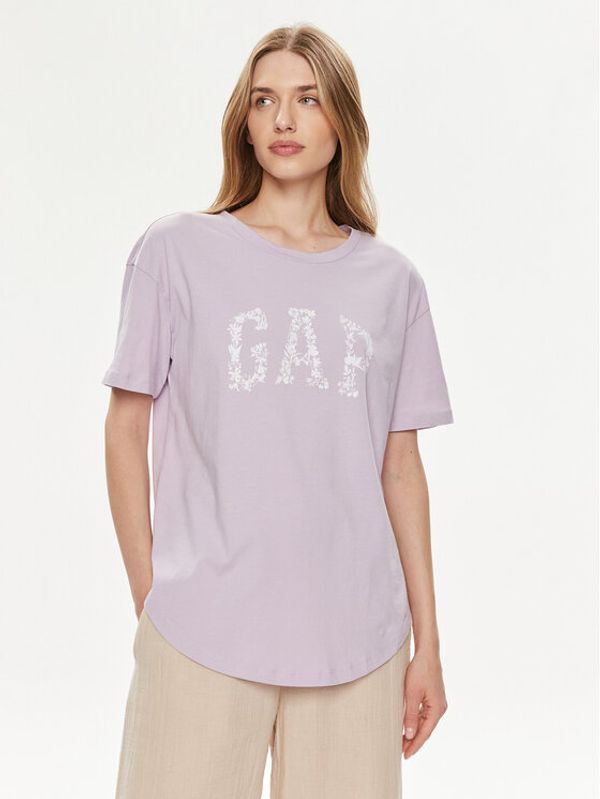 Gap Gap Majica 875093-02 Vijolična Relaxed Fit