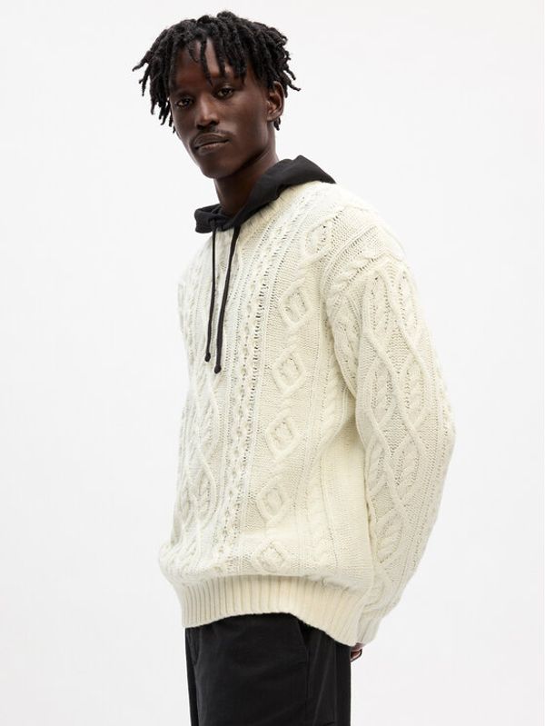 Gap Gap Pulover 787133-02 Écru Relaxed Fit