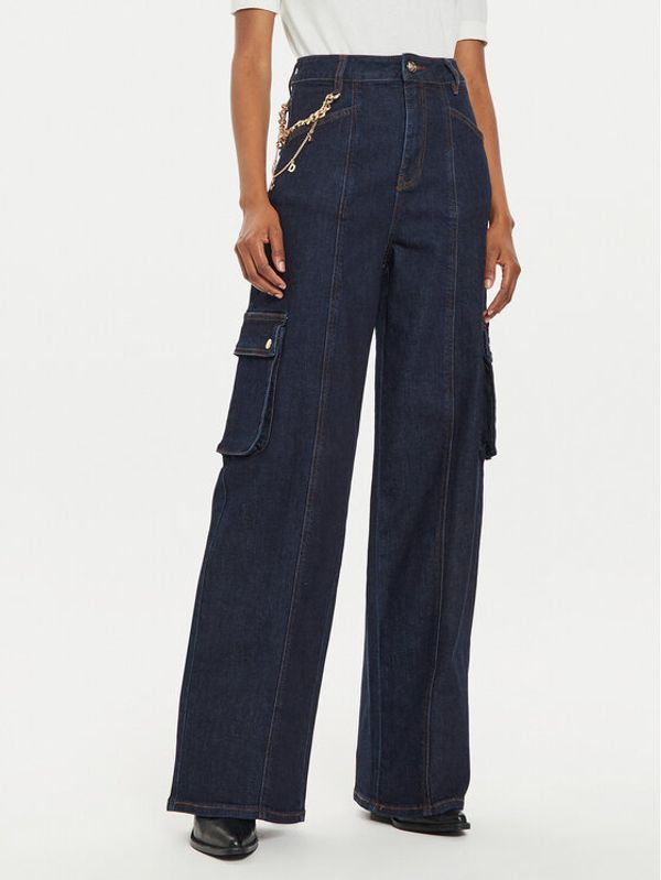 Gaudi Gaudi Jeans hlače 421BD26014 Mornarsko modra Wide Leg