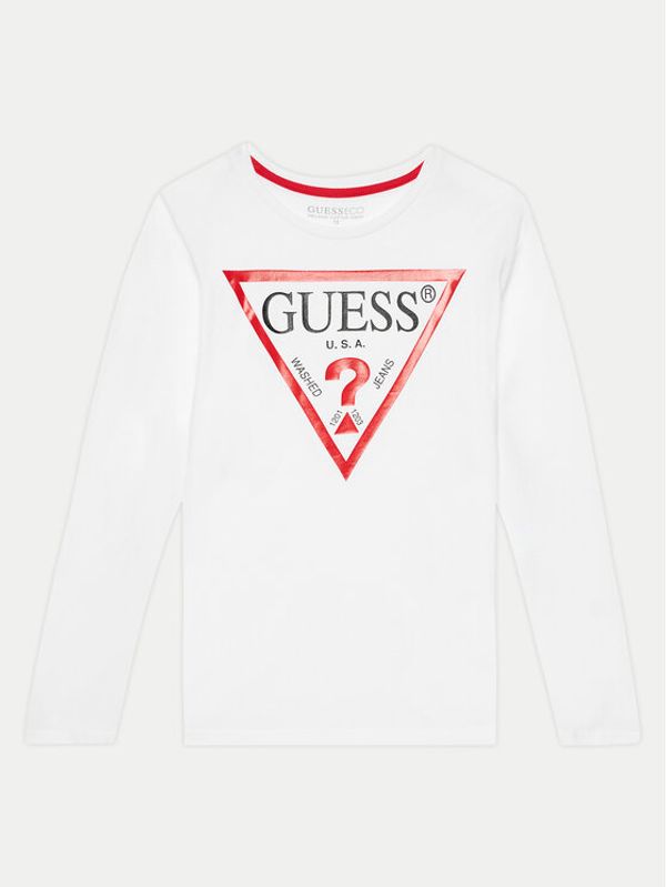 Guess Guess Bluza L84I29 K8HM0 Bela Regular Fit