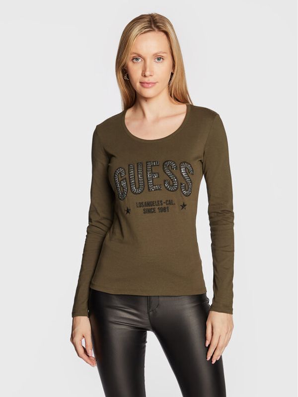 Guess Guess Bluza Mirela W2BI40 I3Z13 Zelena Slim Fit