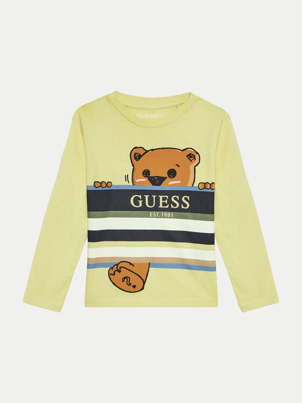 Guess Guess Bluza N4BI24 I3Z13 Rumena Regular Fit