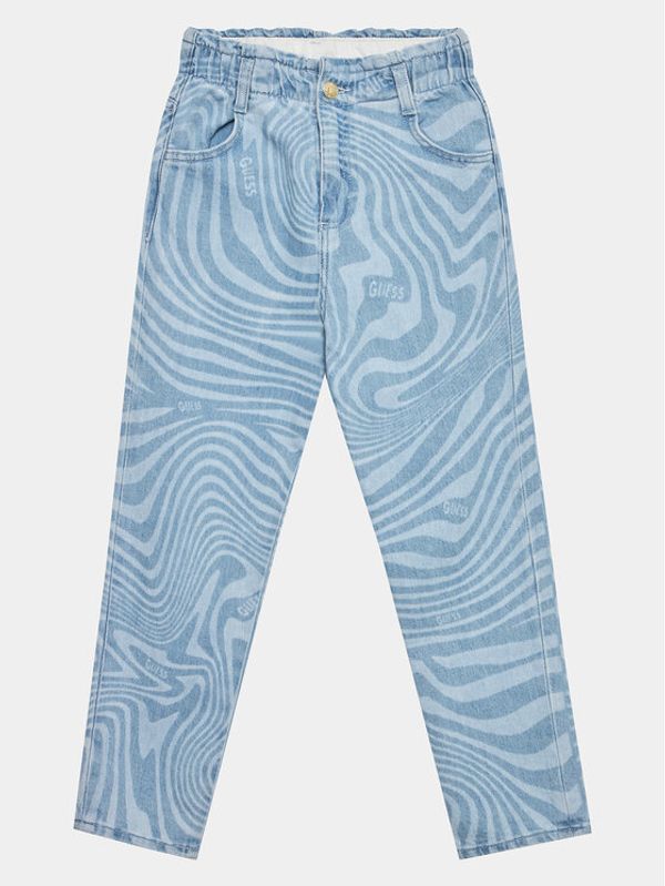 Guess Guess Hlače iz tkanine J3YA09 D4WF0 Modra Relaxed Fit