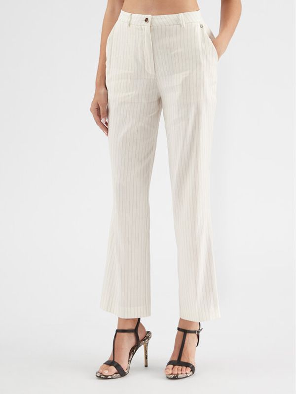 Guess Guess Hlače iz tkanine Zoe W3GB11 WFCV0 Écru Regular Fit