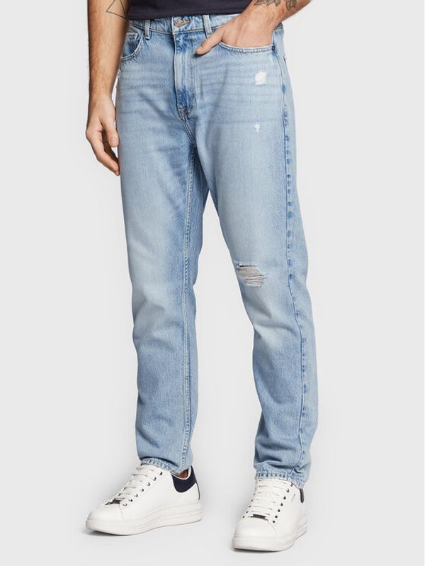 Guess Guess Jeans hlače James M3RA14 D4T9B Modra Relaxed Fit