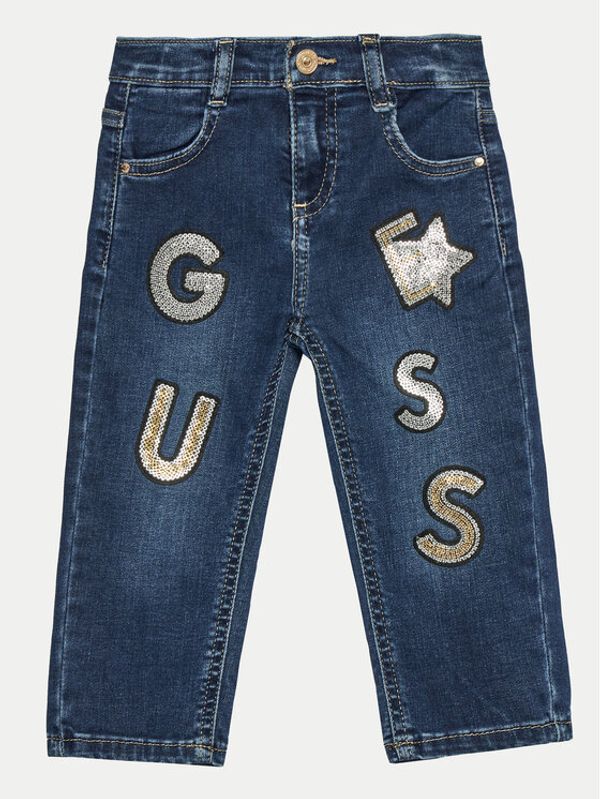 Guess Guess Jeans hlače K4BA04 D4CA0 Mornarsko modra Regular Fit