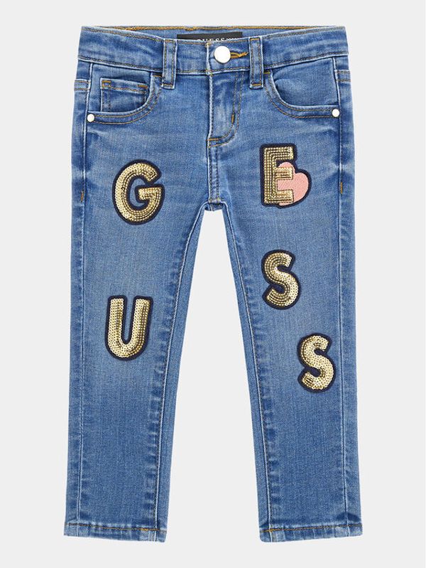 Guess Guess Jeans hlače K4RA02 D4CA0 Modra Skinny Fit