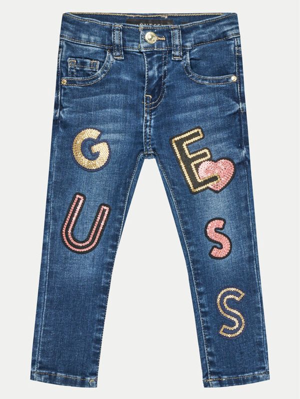 Guess Guess Jeans hlače K4YA04 D4CA0 Mornarsko modra Skinny Fit