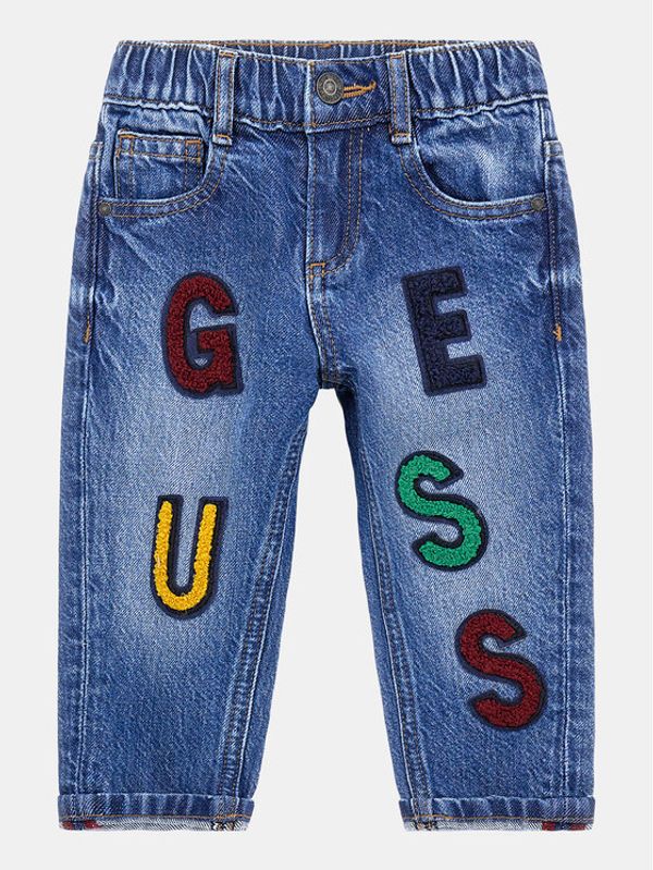 Guess Guess Jeans hlače Rigid N4RA03 D45E0 Modra Loose Fit