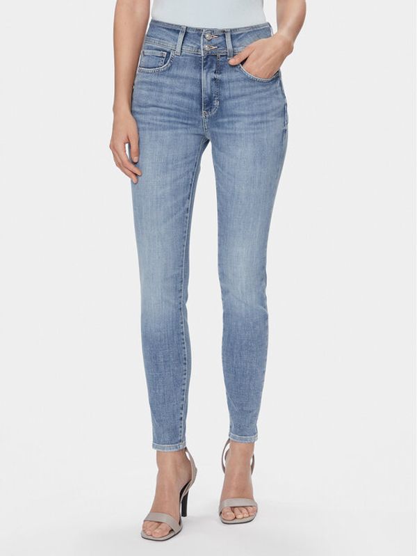 Guess Guess Jeans hlače Shape Up W4RA34 D5922 Modra Skinny Fit
