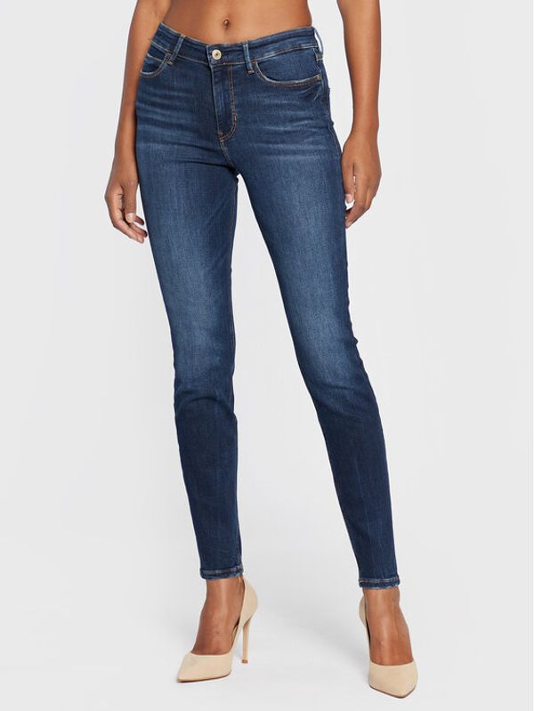 Guess Guess Jeans hlače W2YA46 D4Q03 Mornarsko modra Skinny Fit