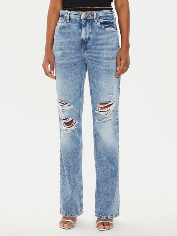 Guess Guess Jeans hlače W4YA33 D4WBH Modra Straight Leg