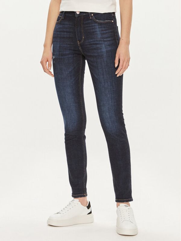 Guess Guess Jeans hlače W4YA46 D4H18 Mornarsko modra Skinny Fit