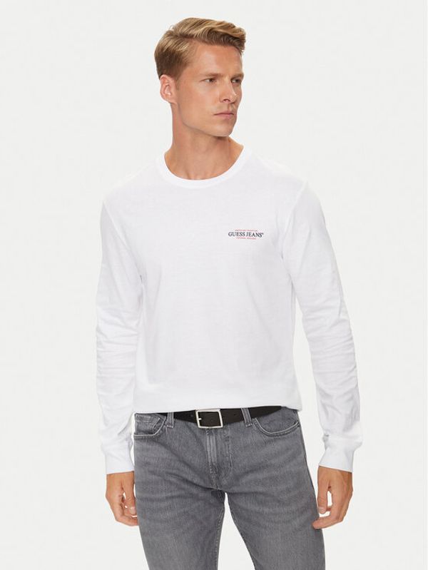 Guess Jeans Guess Jeans Majica z dolgimi rokavi M4YI54 K8HM0 Bela Regular Fit