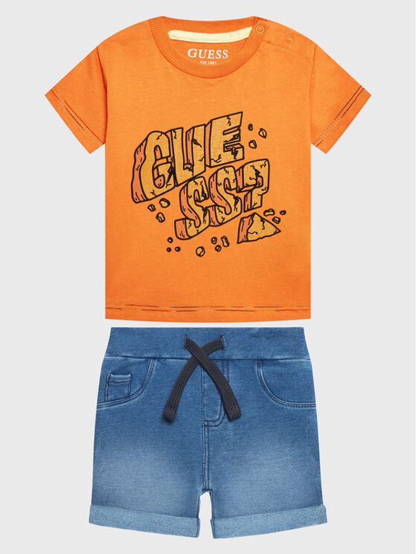 Guess Guess Komplet majica in kratke hlače I3GG01 K8HM3 Oranžna Regular Fit