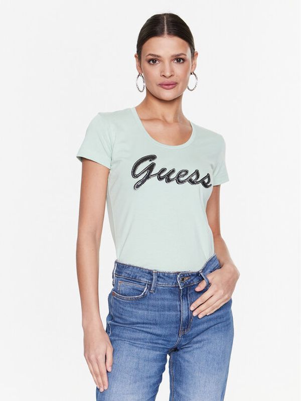 Guess Guess Majica Adriana W3RI50 J1314 Zelena Slim Fit