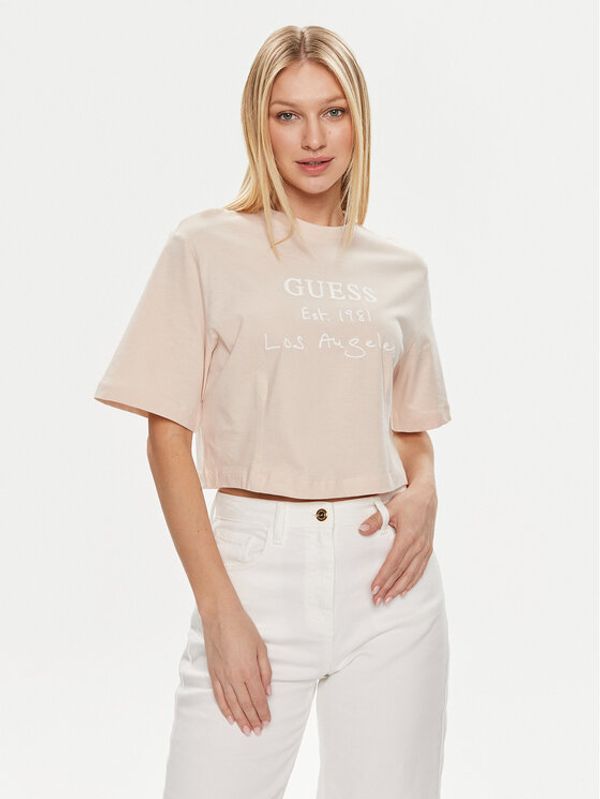 Guess Guess Majica Dakota V4GI13 JA914 Bež Boxy Fit