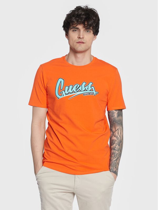 Guess Guess Majica F3GI10 J1314 Rjava Slim Fit