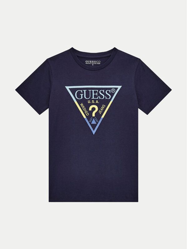 Guess Guess Majica L4YI06 K8HM4 Mornarsko modra Regular Fit