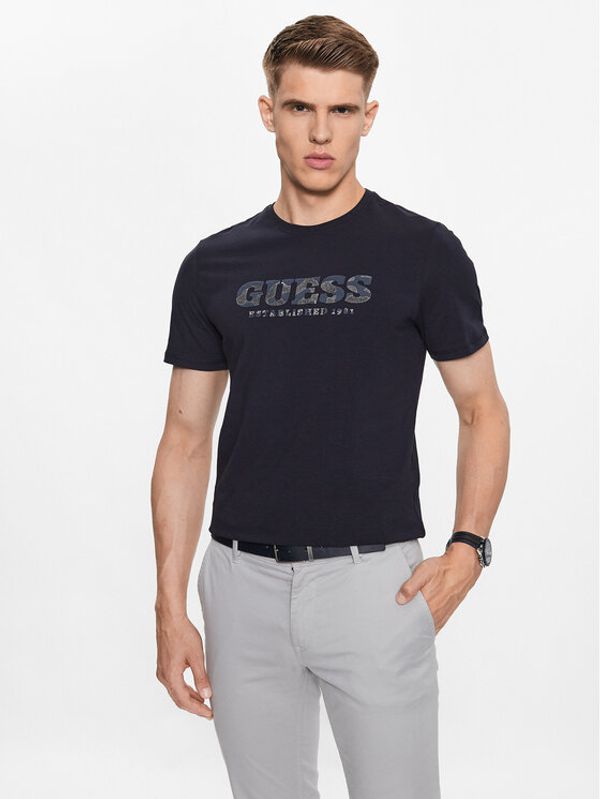 Guess Guess Majica M3YI26 J1314 Mornarsko modra Slim Fit