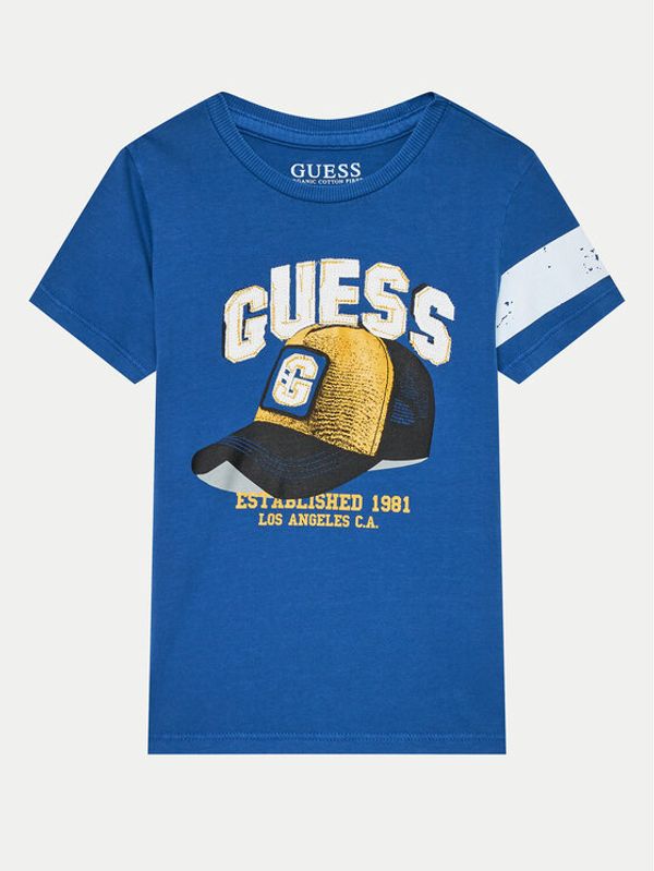 Guess Guess Majica N4YI04 K8HM4 Modra Regular Fit