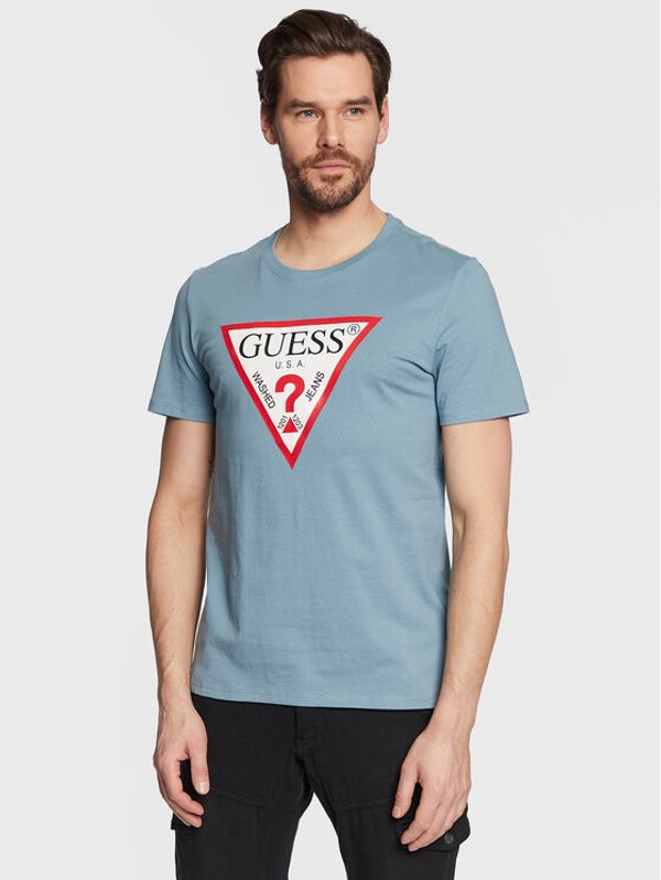 Guess Guess Majica Original Logo M2YI71 I3Z11 Modra Slim Fit