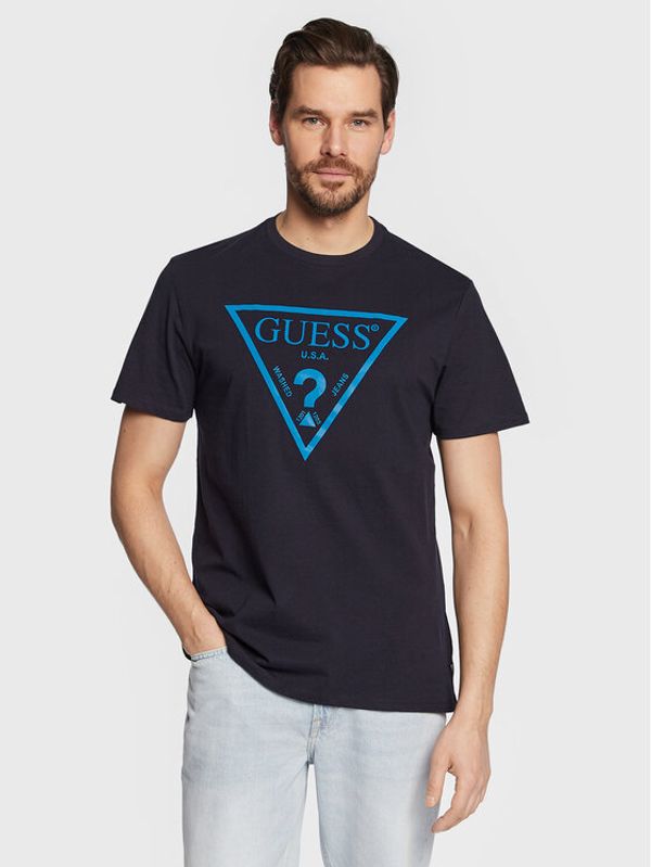 Guess Guess Majica Reflective Logo M3GI44 K9RM1 Mornarsko modra Slim Fit