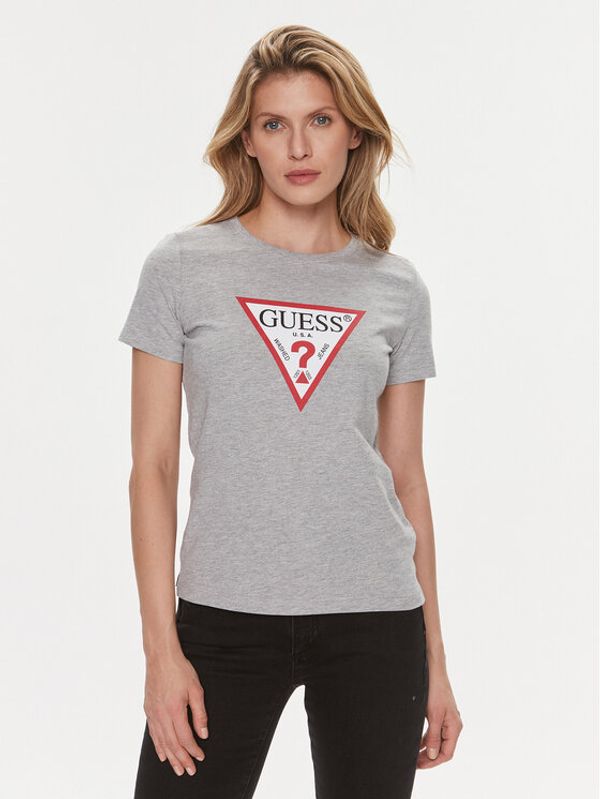 Guess Guess Majica W1YI1 BI3Z14 Siva Slim Fit