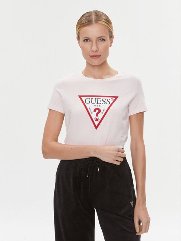 Guess Guess Majica W1YI1B I3Z14 Roza Slim Fit