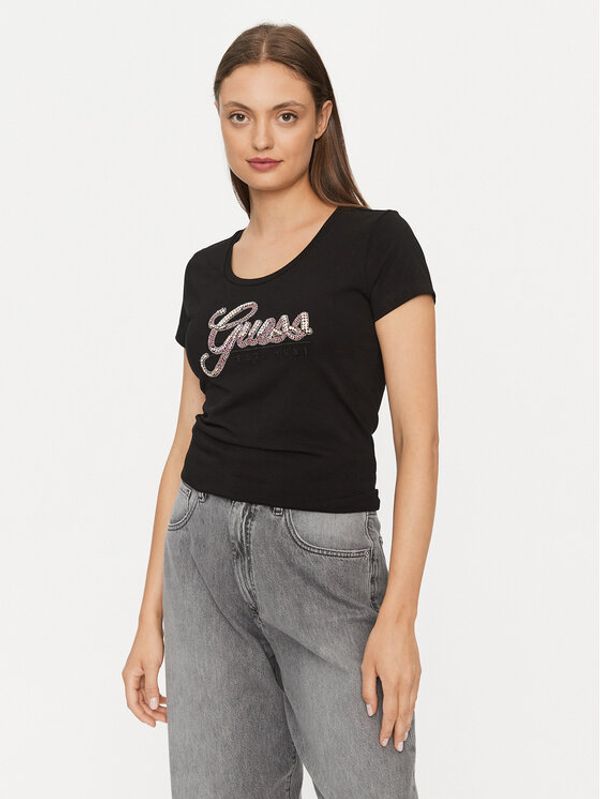 Guess Guess Majica W3YI36 J1314 Črna Slim Fit