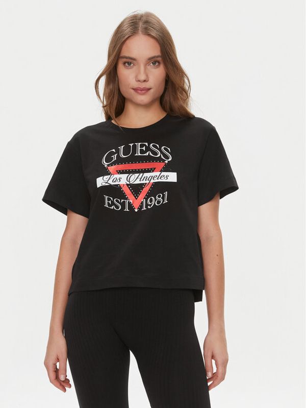 Guess Guess Majica W4RI43 K8FQ4 Črna Boxy Fit