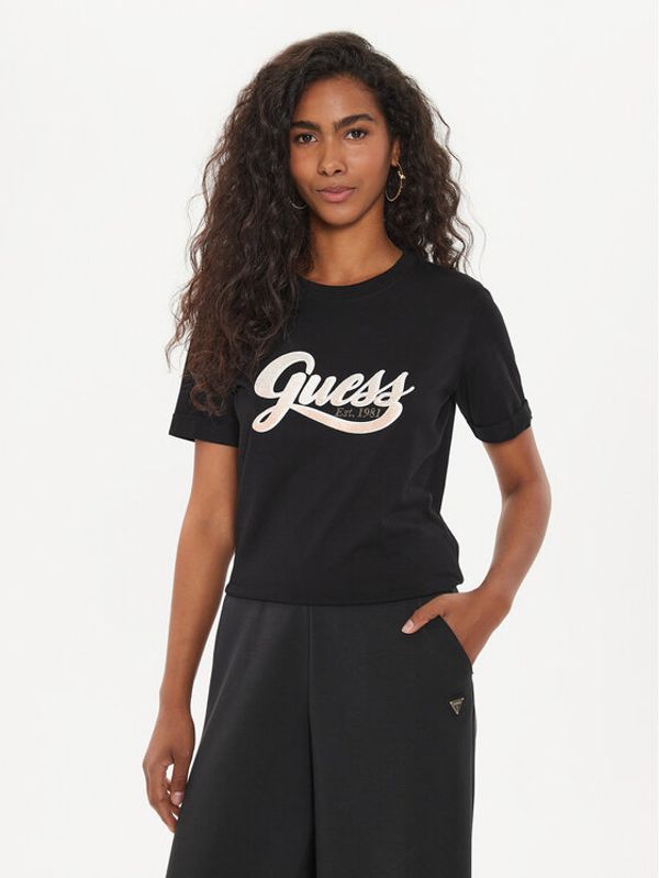 Guess Guess Majica W4YI09 JA914 Črna Regular Fit