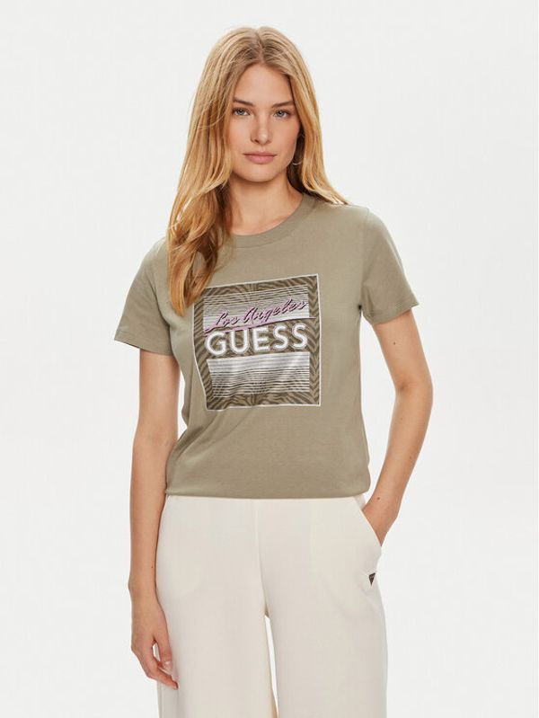 Guess Guess Majica W4YI17 I3Z14 Zelena Regular Fit