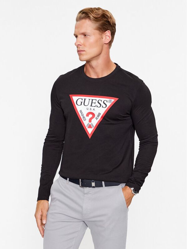 Guess Guess Majica z dolgimi rokavi M2YI31 I3Z14 Črna Regular Fit