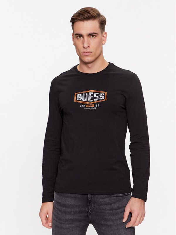 Guess Guess Majica z dolgimi rokavi M4RI34 J1314 Črna Slim Fit