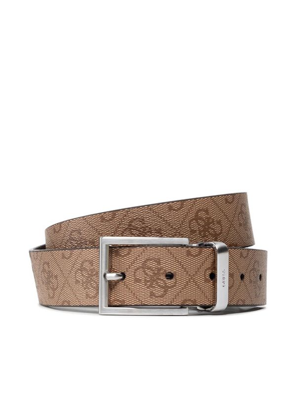 Guess Guess Moški pas Vezzola Adj & Rev Belt BM7541 LEA35 Rjava