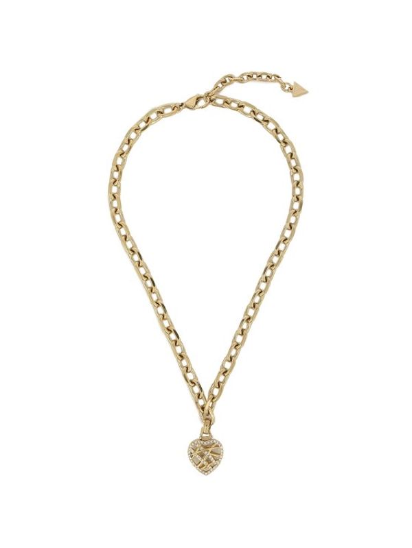 Guess Guess Ogrlica Heart Cage JUBN03 093JW Pozlačeno z rumenim zlatom