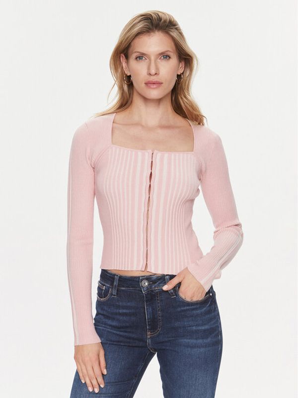 Guess Guess Pletena jopica Allie W4RR43 Z2YN2 Roza Slim Fit