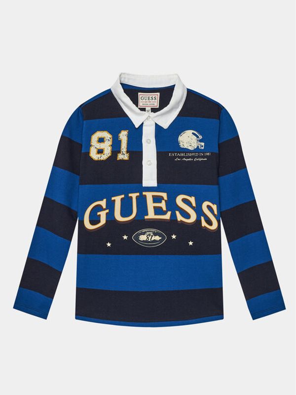 Guess Guess Polo majica Heavy Jersey Ls L4RP01 KC334 Mornarsko modra Regular Fit