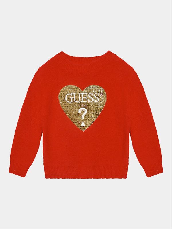 Guess Guess Pulover K3BR02 Z2YA0 Rdeča Regular Fit