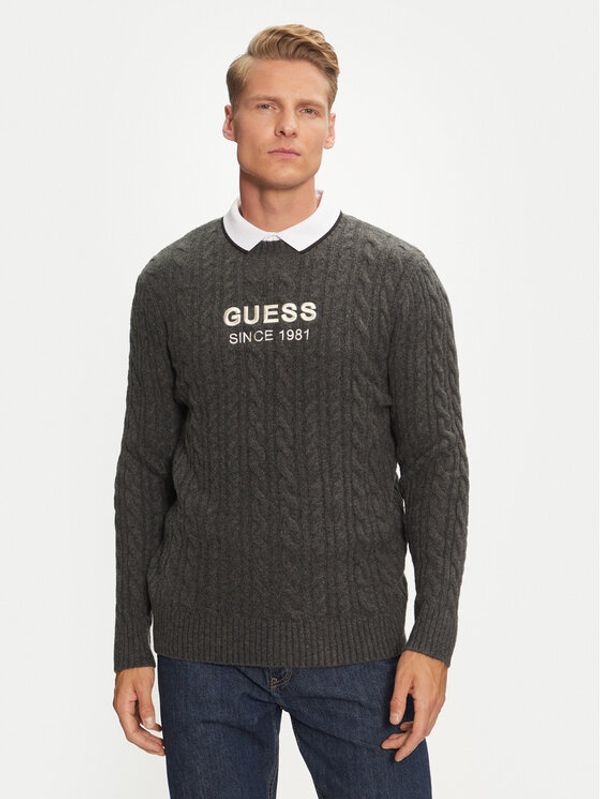 Guess Guess Pulover M4BR11 Z3HA2 Siva Regular Fit